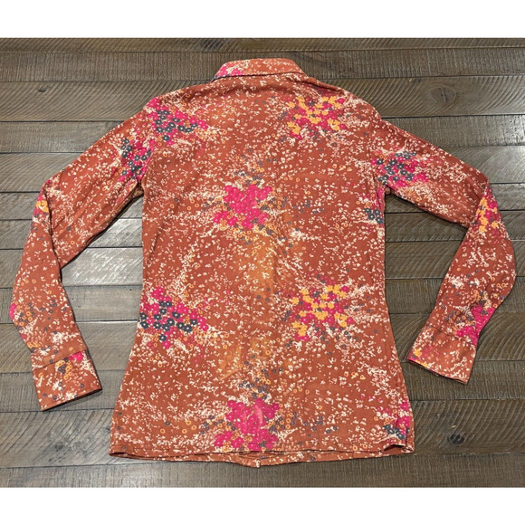 Funky Groovy Threads Kennington Shirt Orange/Pink - VTG 70s - Size S - Picture 4 of 7